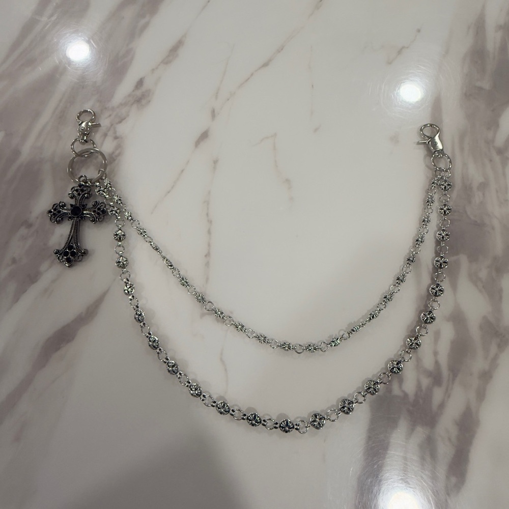 Silver Cross Chain Bracelet